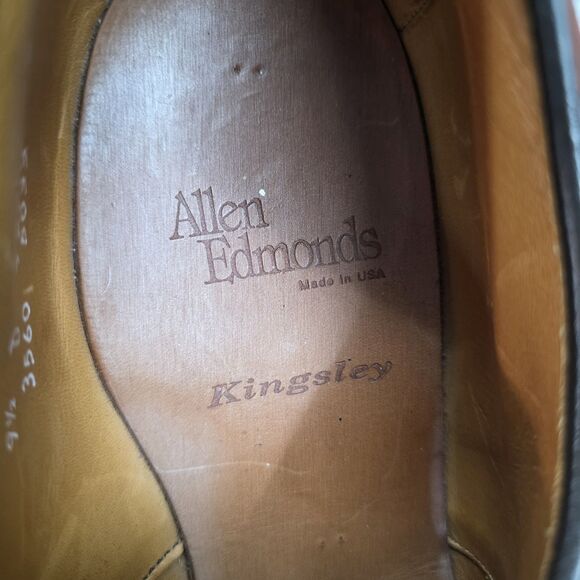 Allen Edmonds Men\'s Kingsley Brown Derby Oxfords Shoes Size 9.5 D main image 8